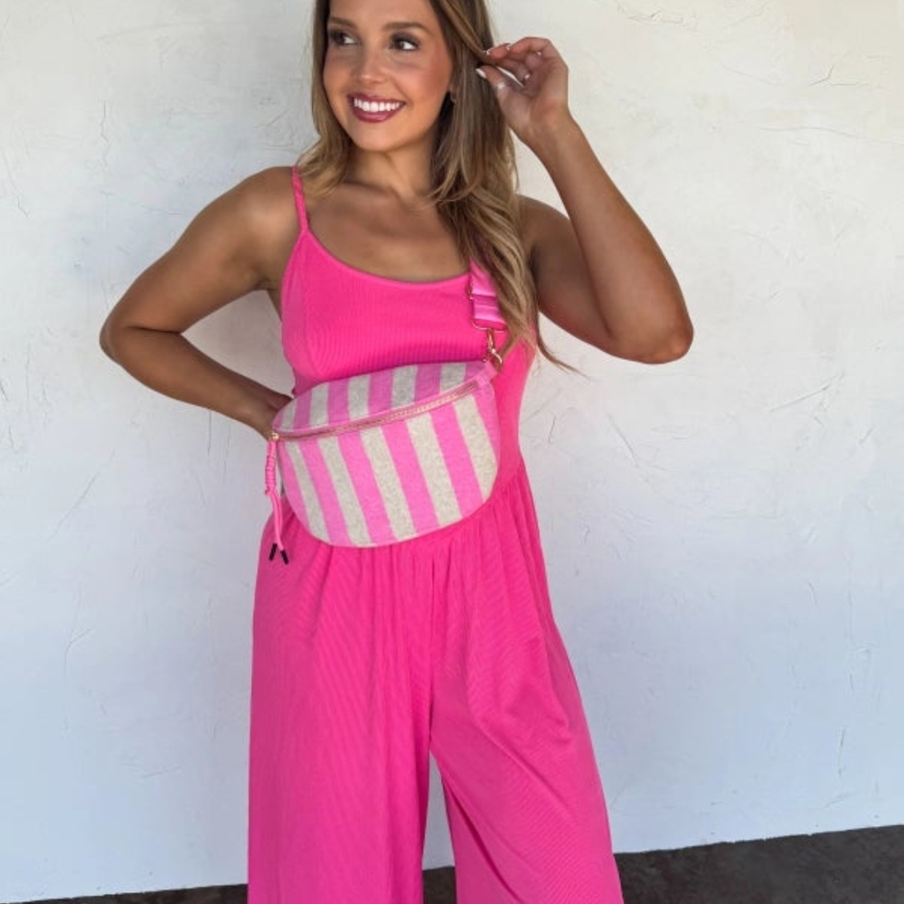 Pink Sleeveless Jumpsuit